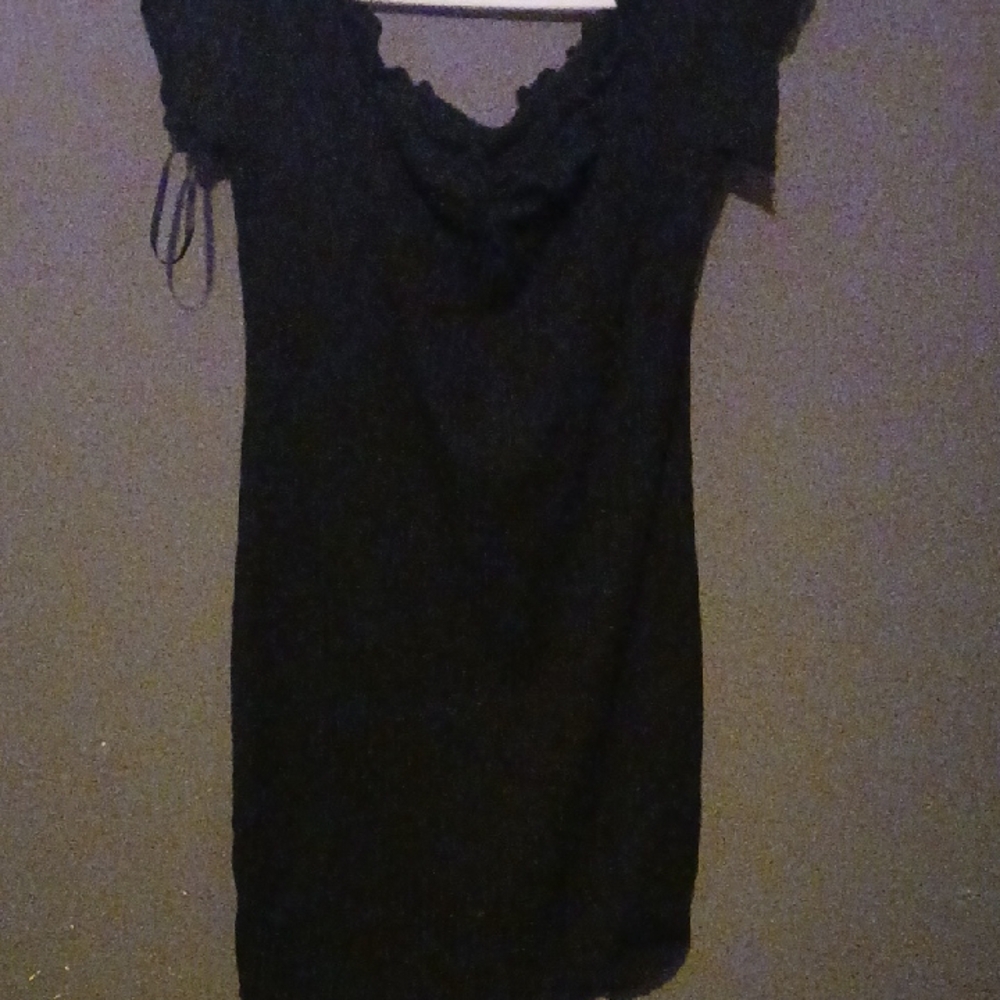 Shein Black Dress with Ruffle Detail
